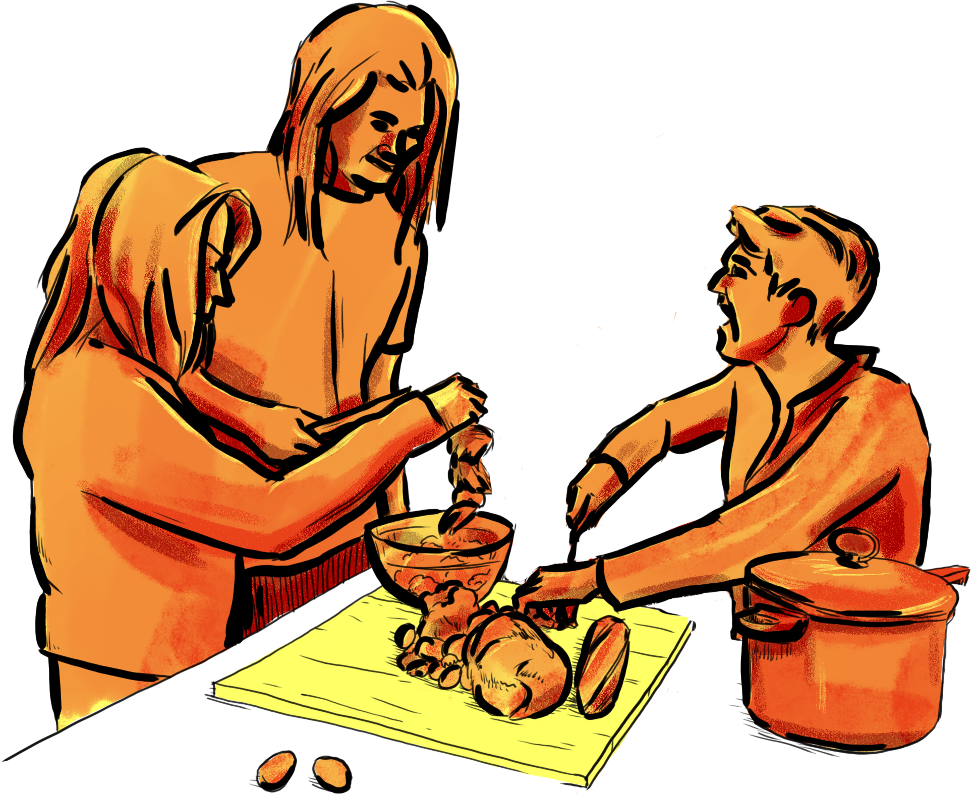 illustration d'un moment de cuisine collective